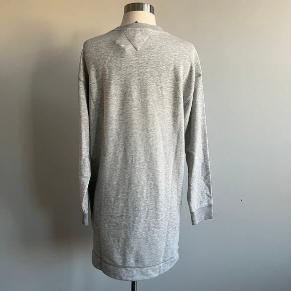 Tommy Hilfiger Jeans Sweatshirt Tunic Dress Embroidered Crew Neck Gray XS NWT - Picture 6 of 9